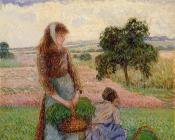 卡米耶 毕沙罗 : Peasant Woman Carrying a Basket